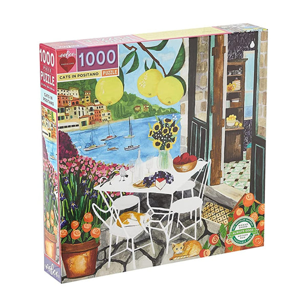 eeBoo Cats in Positano 1000 pièces en Carton recyclé-Puzzle sur Les eeBoo Cats in Positano 1000 pièces en Carton recyclé-Puzzle sur Les