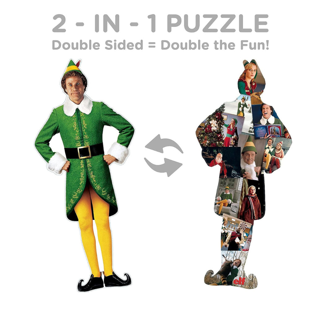 Elf Buddy 2-Sided 600-Piece Shaped Jigsaw Puzzle – Officially Licensed Christmas Fun