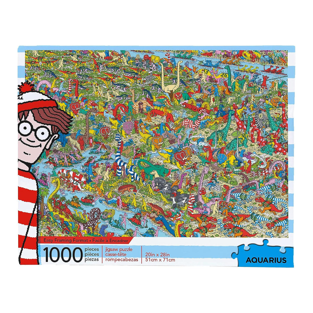 Aquarius - Where's Waldo Dinosaurs 1000 Piece  Puzzle - The Puzzle Nerds 