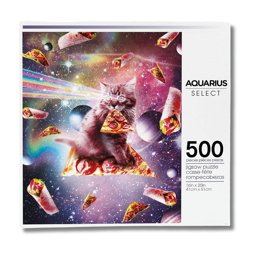 Aquarius Puzzles - Random Galaxy Cat Pizza 500 pc Puzzle - The Puzzle Nerds  