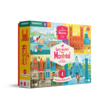 Children's puzzle box with colorful illustrations on a white background