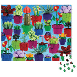 Image of a 1000 piece puzzle  of a thriving collection of LEGO tiny plants and succulents.