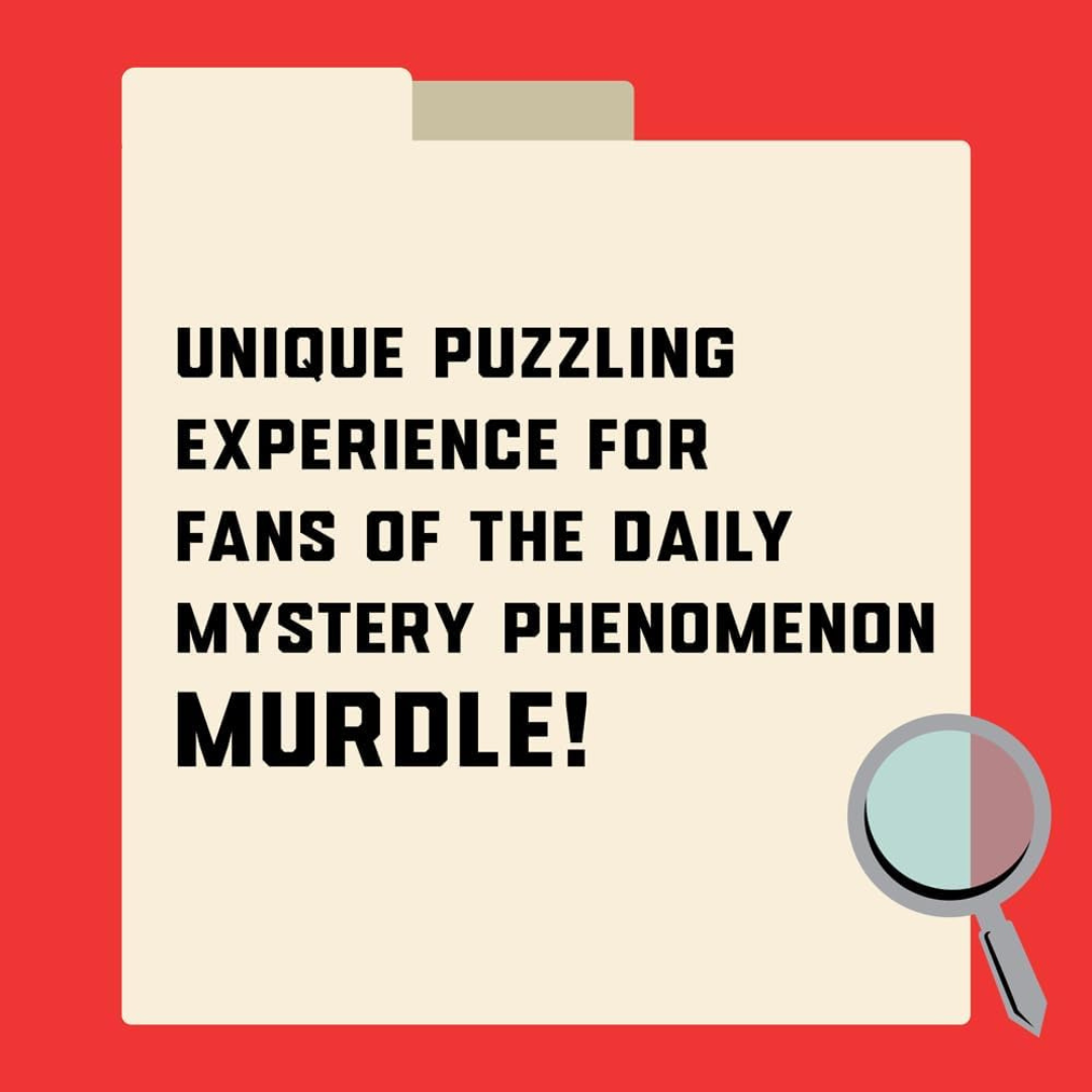 Beige paper with text on a red background with a magnifying glass icon.