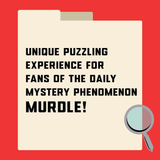 Beige paper with text on a red background with a magnifying glass icon.