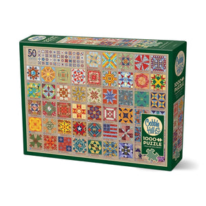 Cobble Hill - 50 States Quilt Blocks 1000 Piece Puzzle - The Puzzle Nerds  