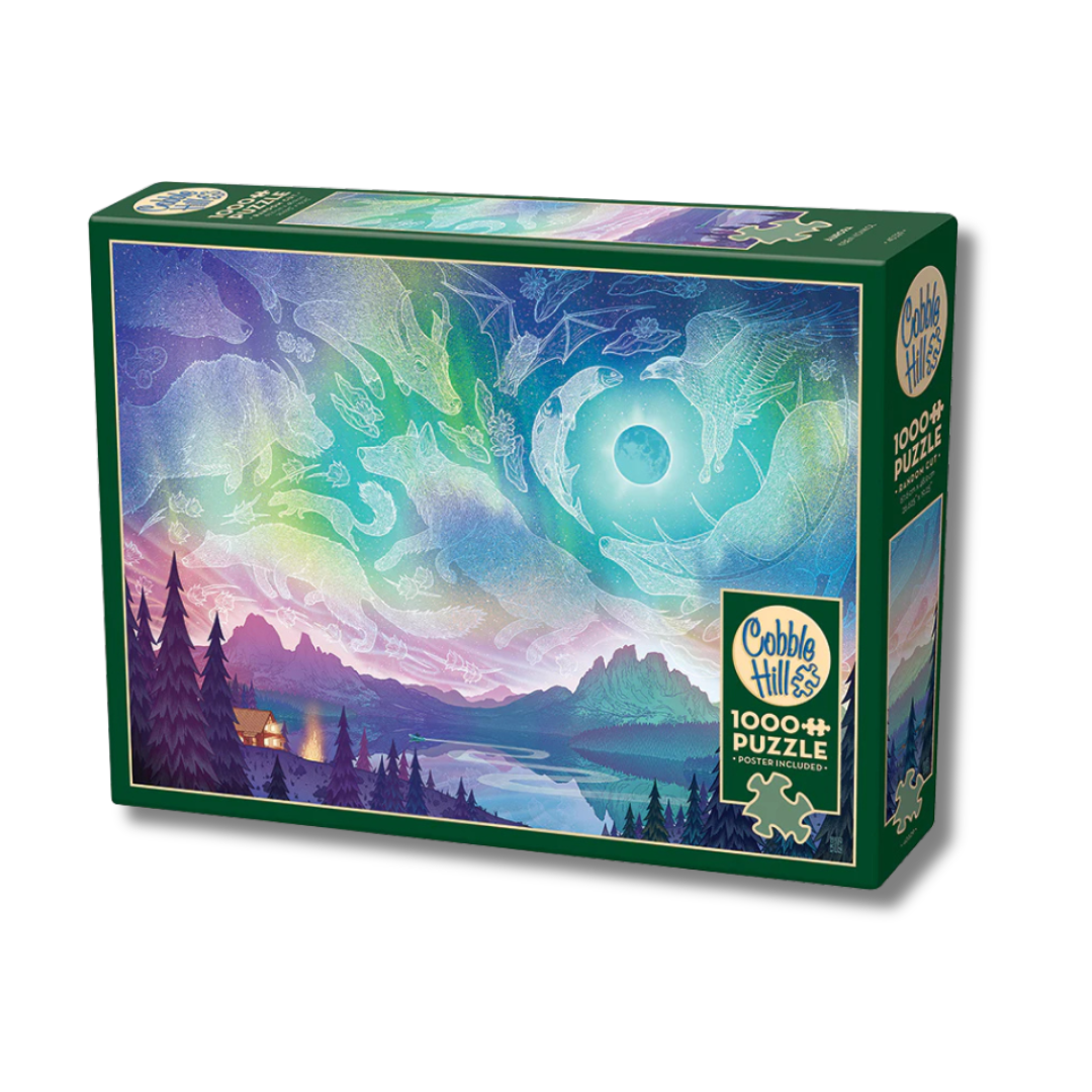 Cobble Hill puzzle box with a colorful landscape design on a white background