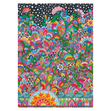 Colorful psychedelic pattern on a black background