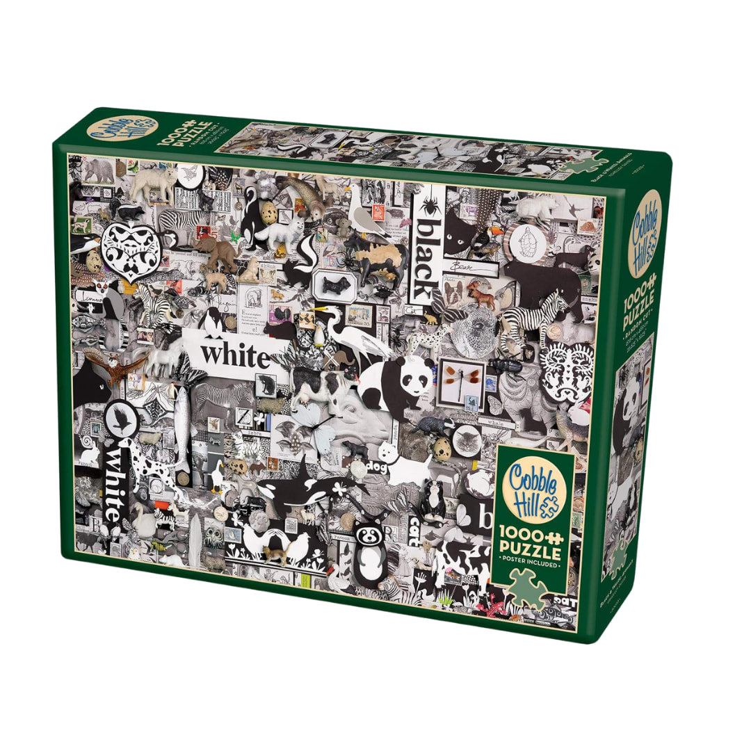 Cobble Hill - Black And White Animals 1000 Piece Puzzle - The Puzzle Nerds  