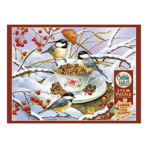Cobble Hill - Chickadee Tea Easy Handling 275 Piece Puzzle - The Puzzle Nerds 