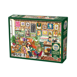 Cobble Hill puzzle box with a coffee shop scene on a white background