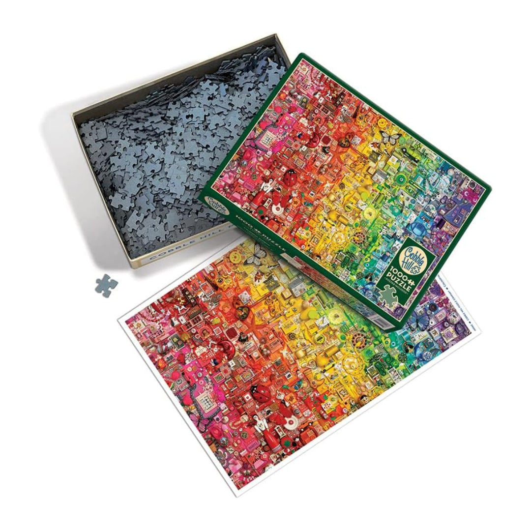 Cobble Hill - Colourful Rainbow 1000 Piece Puzzle - The Puzzle Nerds  
