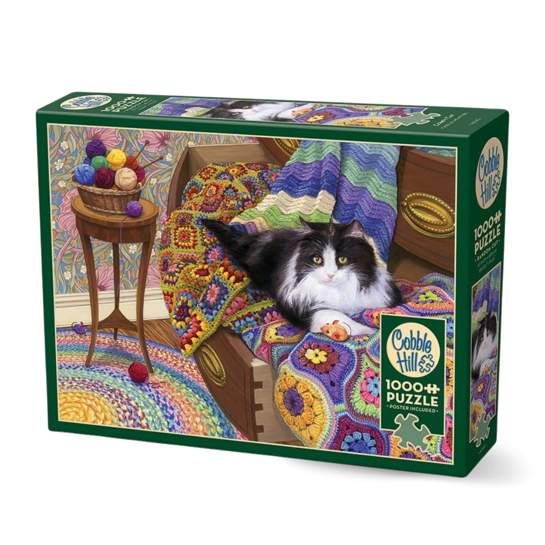 Cobble Hill - Comfy Cat 1000 Piece Puzzle - The Puzzle Nerds  