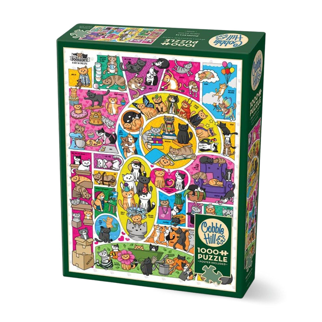 Cobble Hill - Doodle Cats 1000 Piece Puzzle - The Puzzle Nerds  