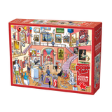Jigsaw puzzle box with illustration of a museum interior and Doodler World branding.