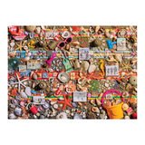 Scattergun puzzle with beach-themed items including shells, sunglasses, and a bucket.