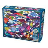 Cobble Hill puzzle box with colorful quilt pattern on a white background