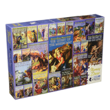 Nancy Drew puzzle box with illustrations of book covers on a white background