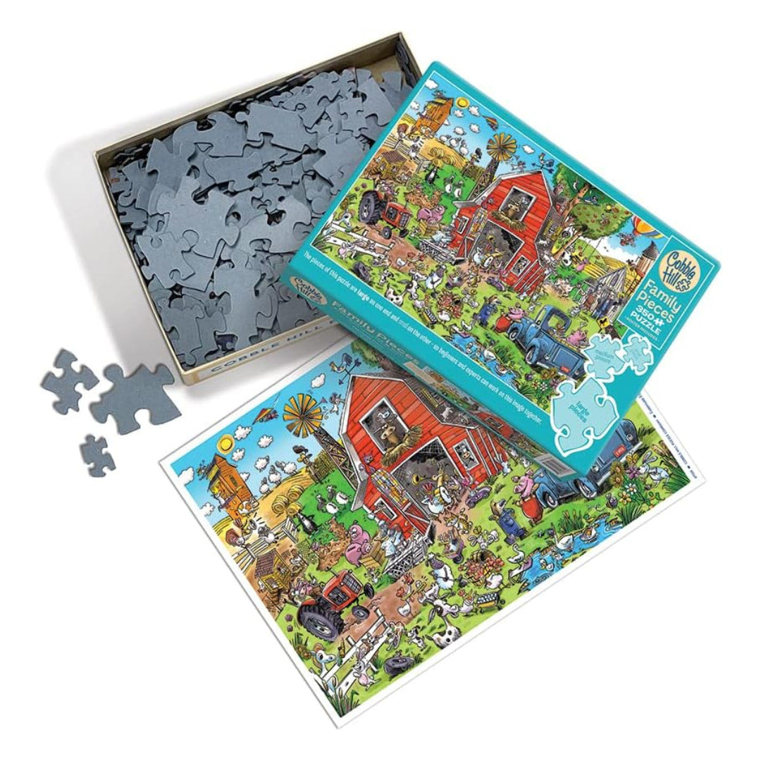 Cobble Hill - Farmyard Folly 350 Piece Family Puzzle - The Puzzle Nerds  