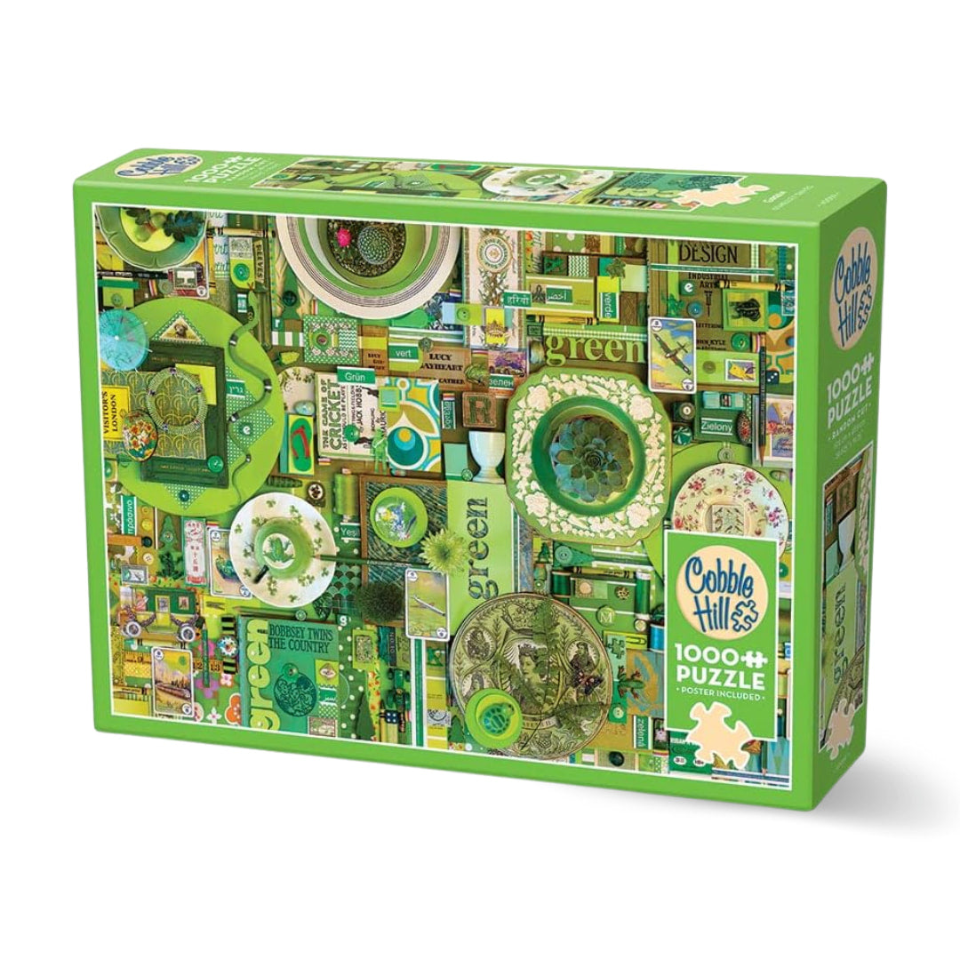Cobble Hill - Green 1000 Piece Puzzle - The Puzzle Nerds  