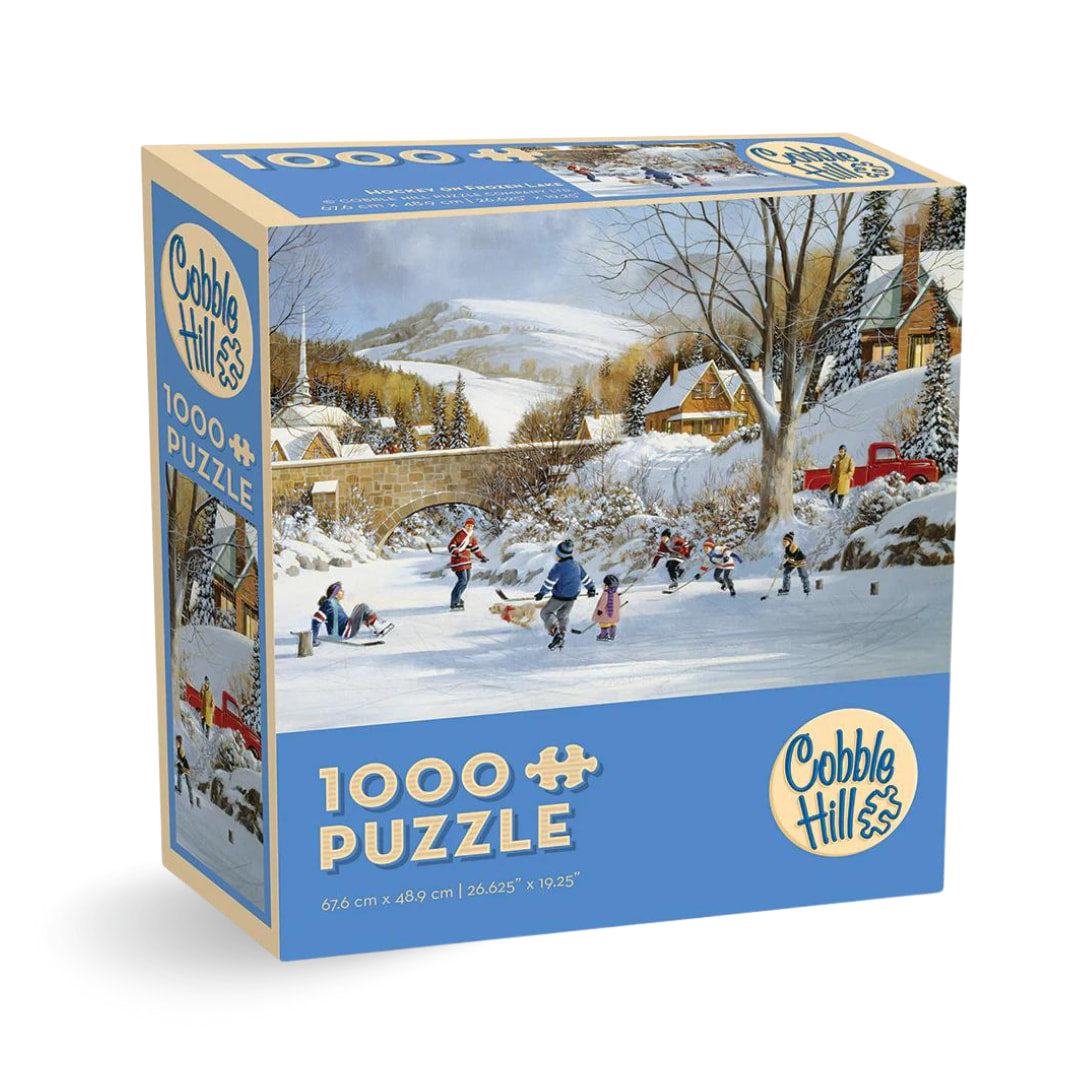 Cobble Hill - Hockey On Frozen Lake 1000 Piece Puzzle - The Puzzle Nerds  