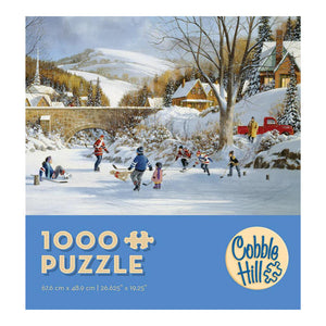 Cobble Hill - Hockey On Frozen Lake 1000 Piece Puzzle - The Puzzle Nerds  
