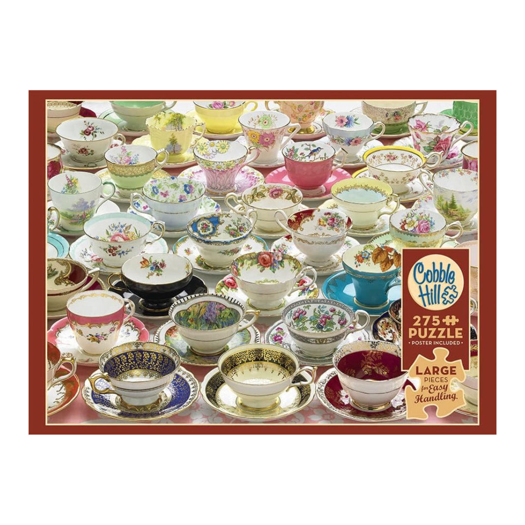 Cobble Hill - More Teacups Easy Handling 275 Piece Puzzle - The Puzzle Nerds 