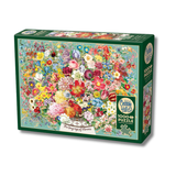 Cobble Hill puzzle box with floral design on a white background