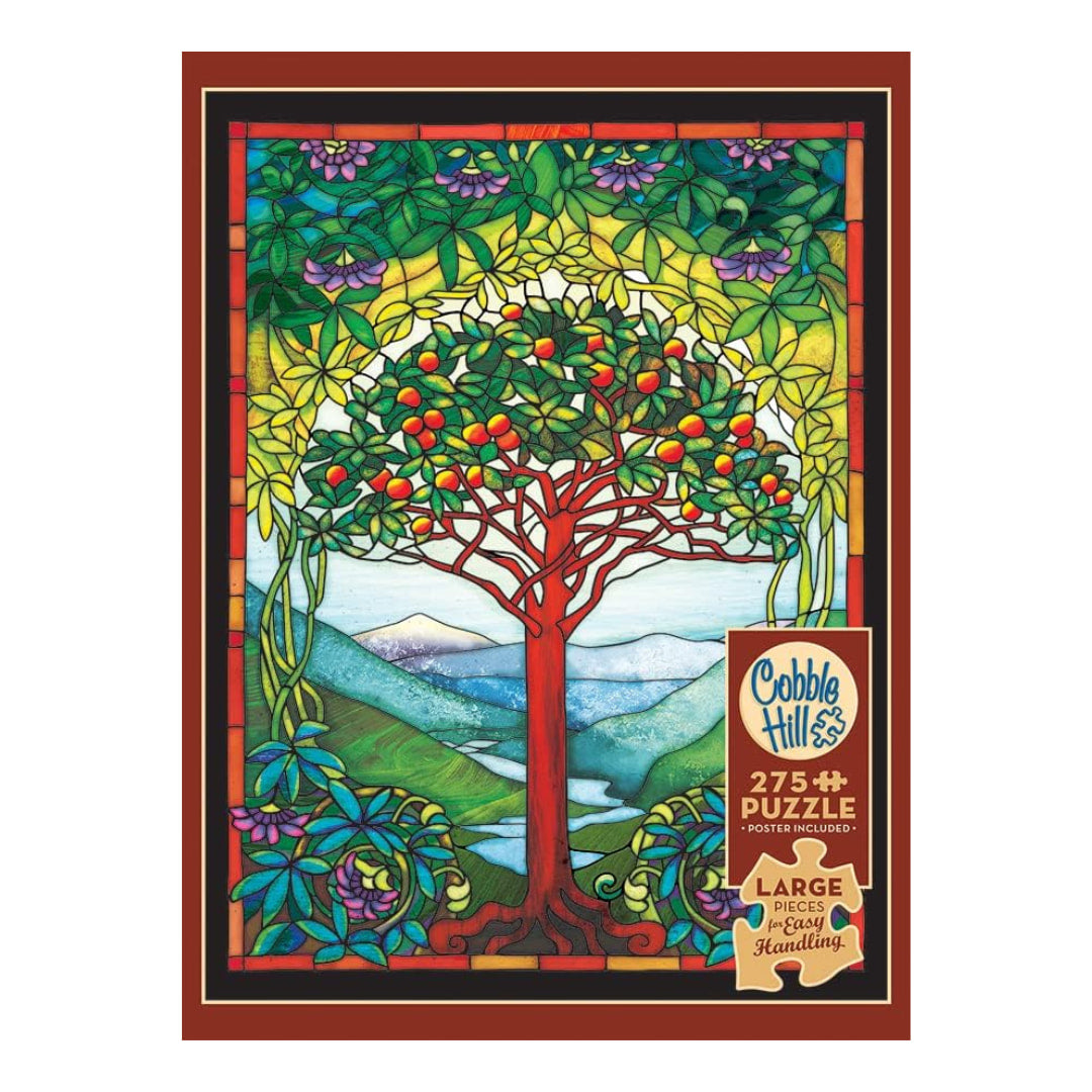 Cobble Hill - Tree Of Life Stained Glass Easy Handling 275 Piece Puzzle - The Puzzle Nerds 