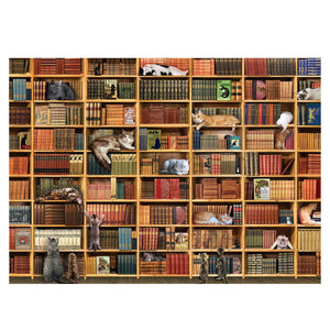 Cobble Hill Puzzle - The Cat Library 1000 Piece Puzzle - The Puzzle Nerds 