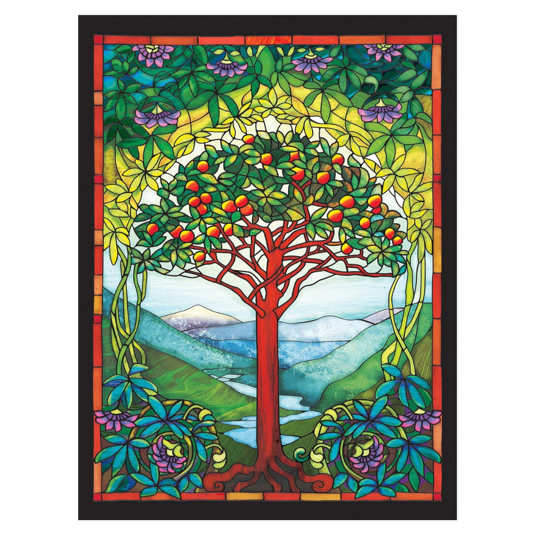 Cobble Hill Puzzle - Tree Of Life Stained Glass Easy Handling 275 Piece Puzzle - The Puzzle Nerds 