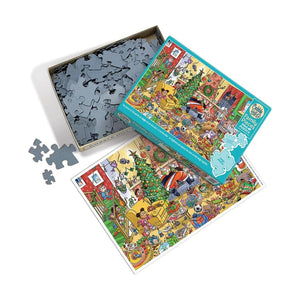 Cobble Hill Puzzles - Catching Santa 350 Piece Family Puzzle - The Puzzle Nerds  