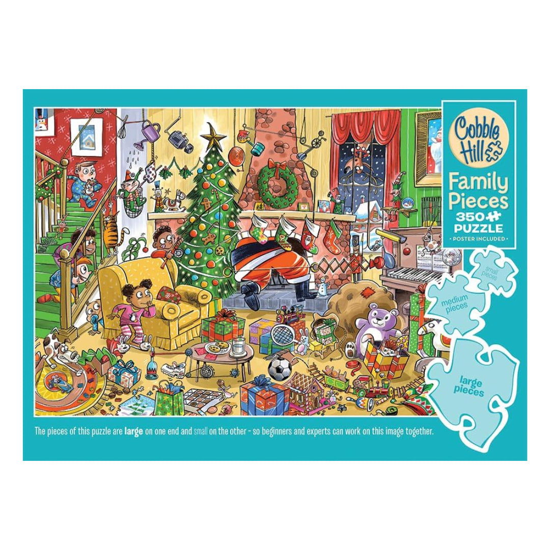 Cobble Hill Puzzles - Catching Santa 350 Piece Family Puzzle - The Puzzle Nerds  