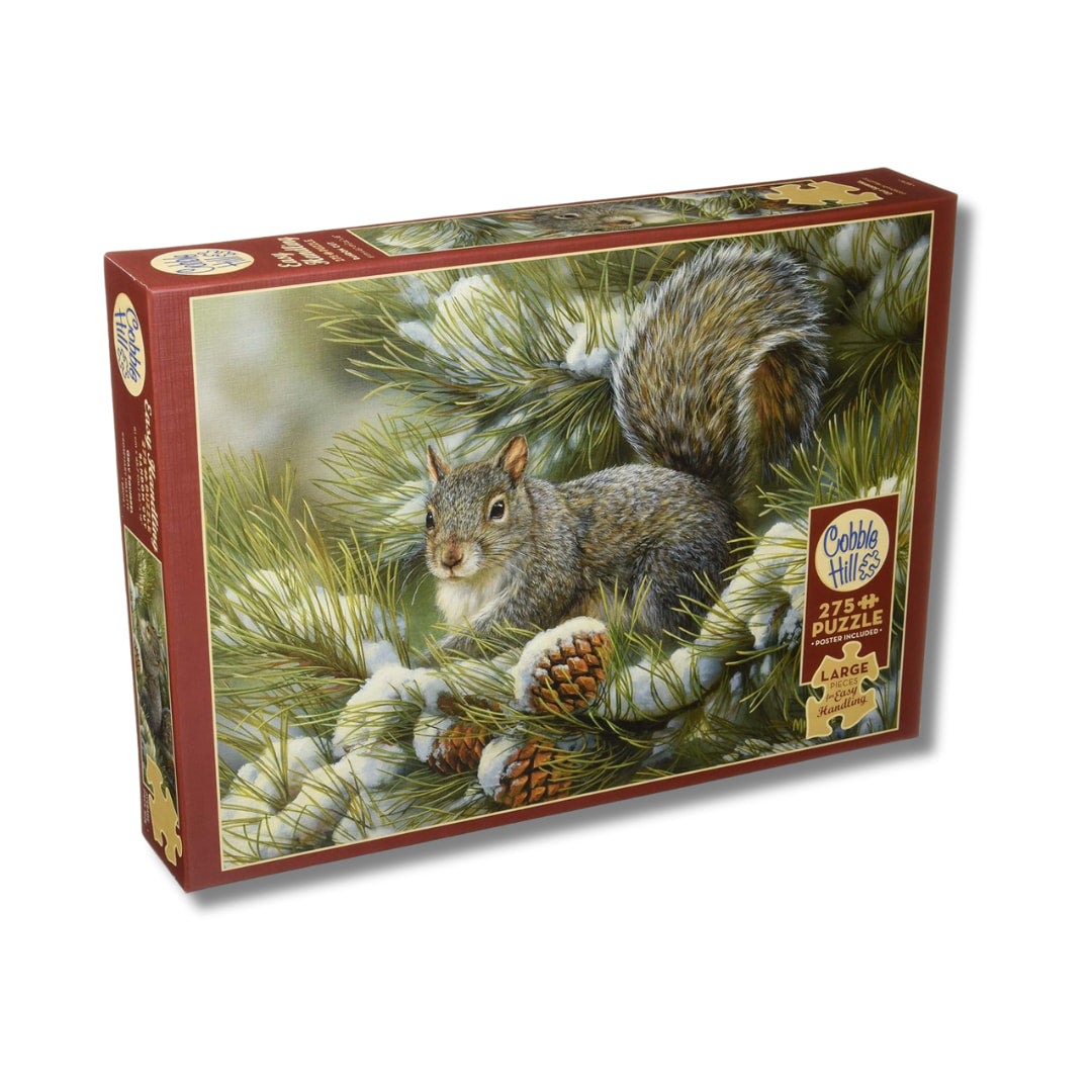 Cobble Hill Puzzles - Gray Squirrel Easy Handling 275 Piece Puzzle - Large Box - The Puzzle Nerds  