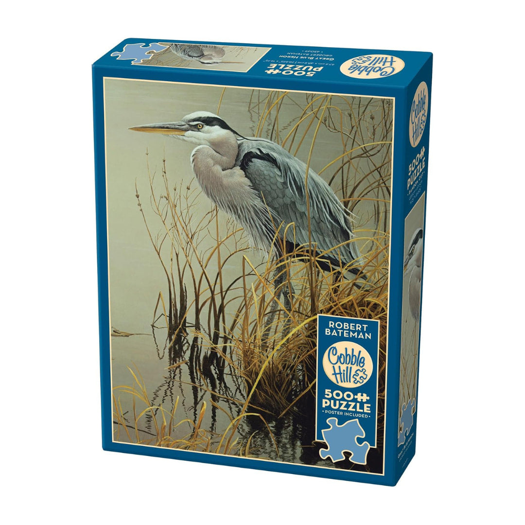 Cobble Hill Puzzles  - Great Blue Heron 500 Piece Jigsaw Puzzle - The Puzzle Nerds 