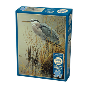 Cobble Hill Puzzles  - Great Blue Heron 500 Piece Jigsaw Puzzle - The Puzzle Nerds 