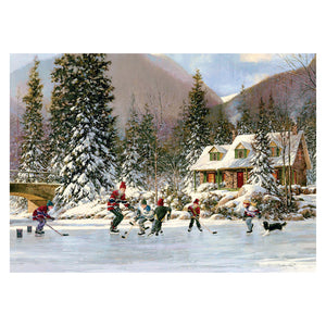 Cobble Hill Puzzles - Hockey Pond 35 Piece Tray Puzzle - The Puzzle Nerds 