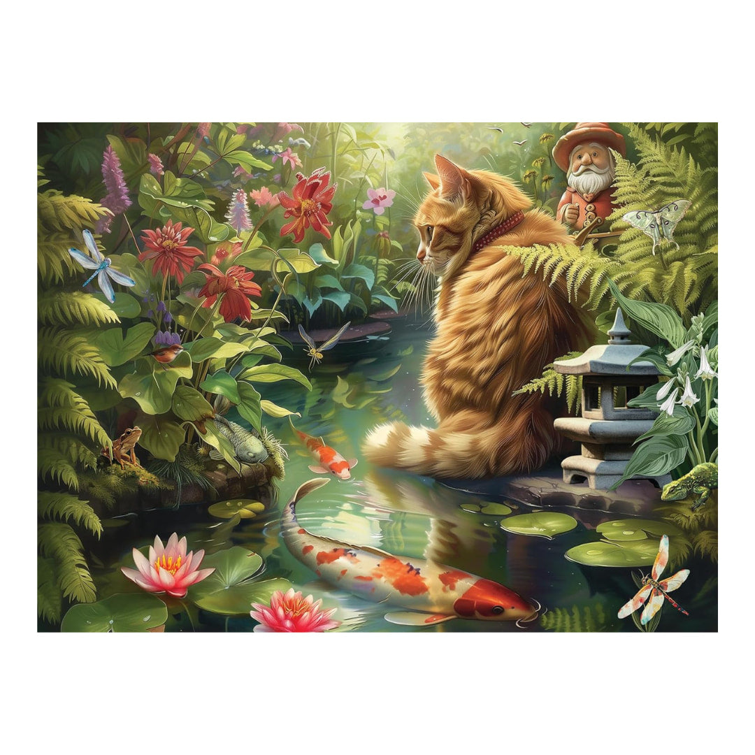 Cobble Hill Puzzles - Koi Cat Easy Handling 275 Piece Puzzle - The Puzzle Nerds  