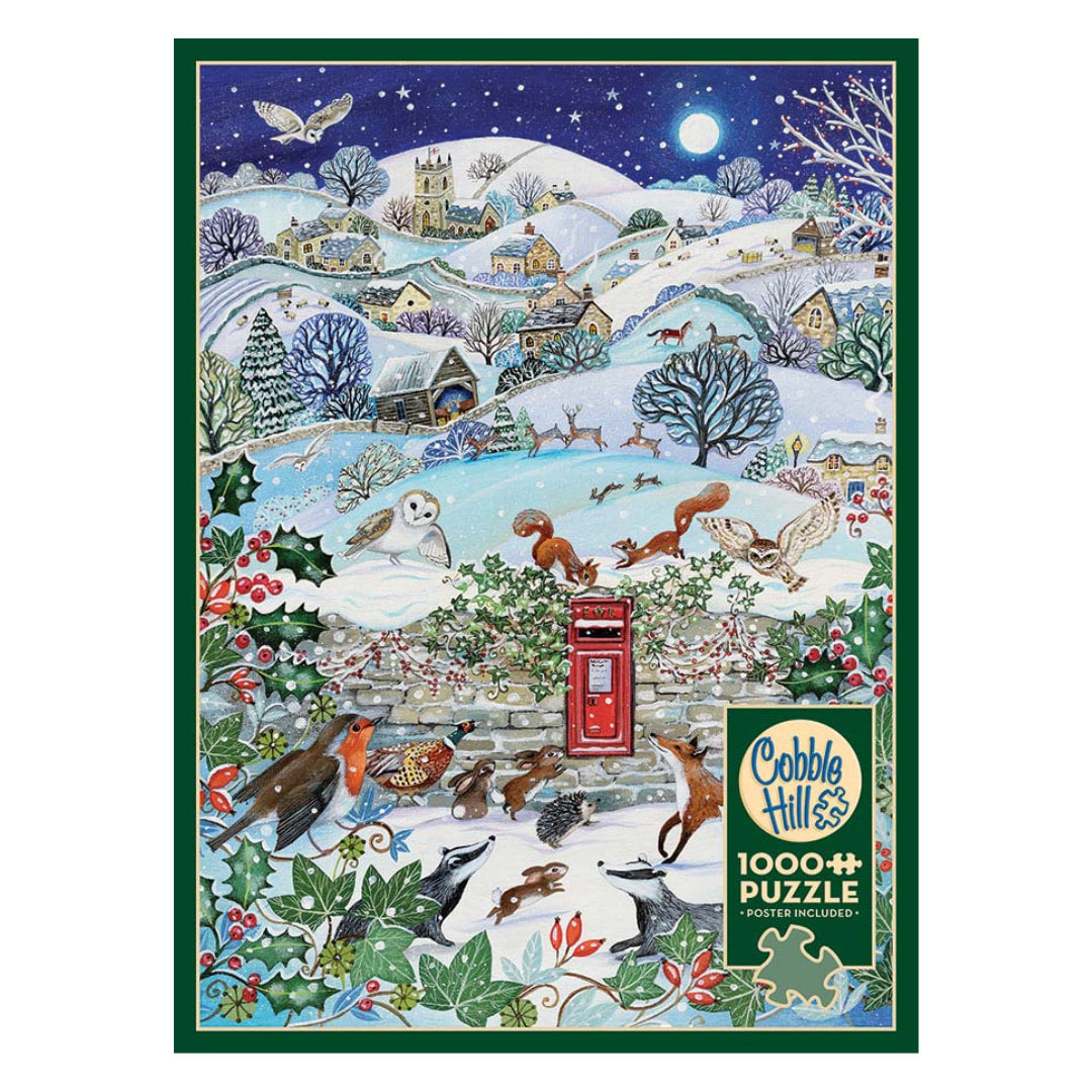 Cobble Hill Puzzles - Village On A Winter Night 1000 Piece Puzzle  - The Puzzle Nerds 