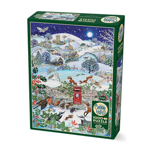 Cobble Hill Puzzles - Village On A Winter Night 1000 Piece Puzzle  - The Puzzle Nerds 