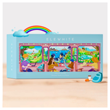 Elewhite product packaging with colorful design and rainbow on a light blue background