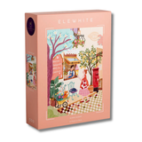 Puzzle box with colorful illustration and 'Elewhite' branding on a white background