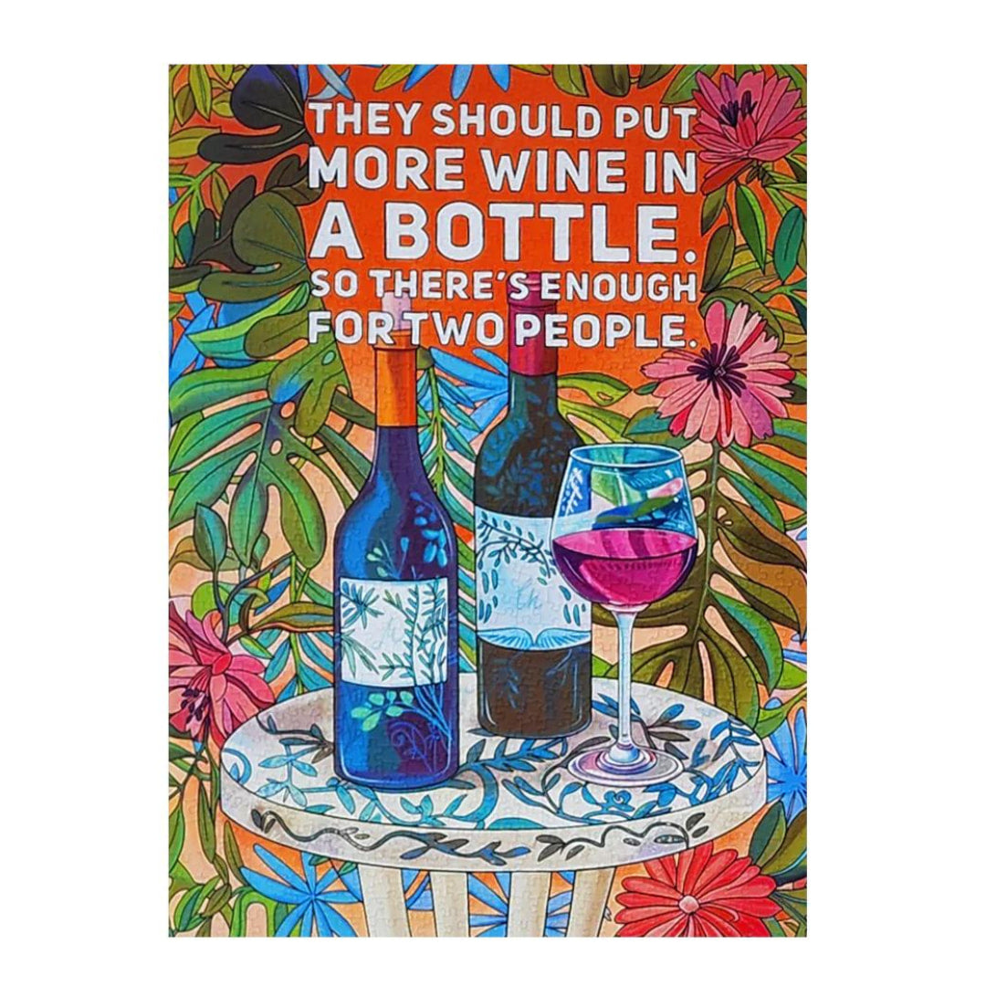 Ellembee - They Should Put More Wine In A Bottle So There's Enough For Two People 1000 Piece Jigsaw Puzzle - The Puzzle Nerds  