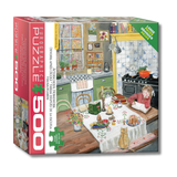 Jigsaw puzzle box with a kitchen scene and Eurographics branding