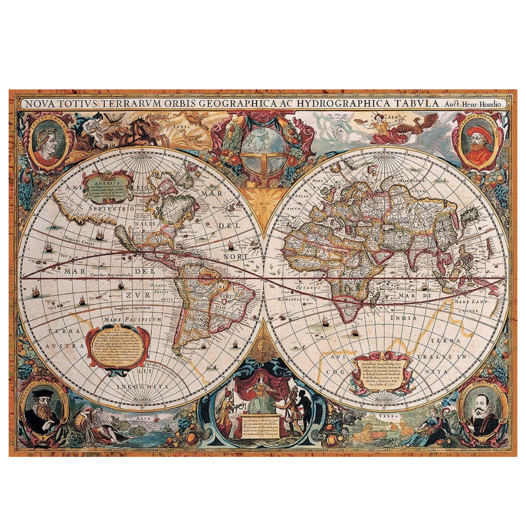 Map In 1000 Antique World Map by Hondio Henricus 1000 Piece Puzzle – The Puzzle Nerds