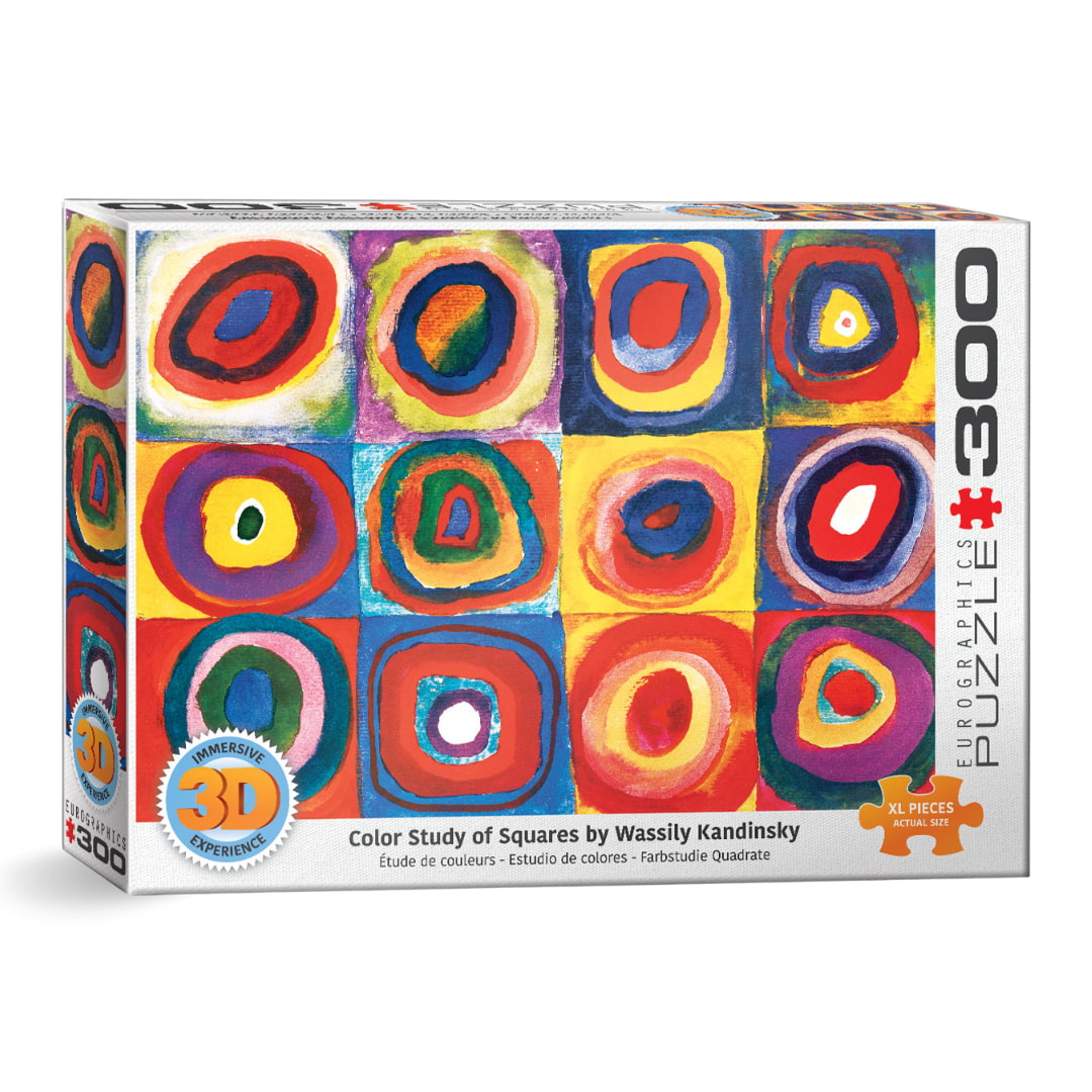 Eurographics - Color Study Of Squares by Wassily Kandinsky 300 Piece 3D Lenticular Puzzle - The Puzzle Nerds 