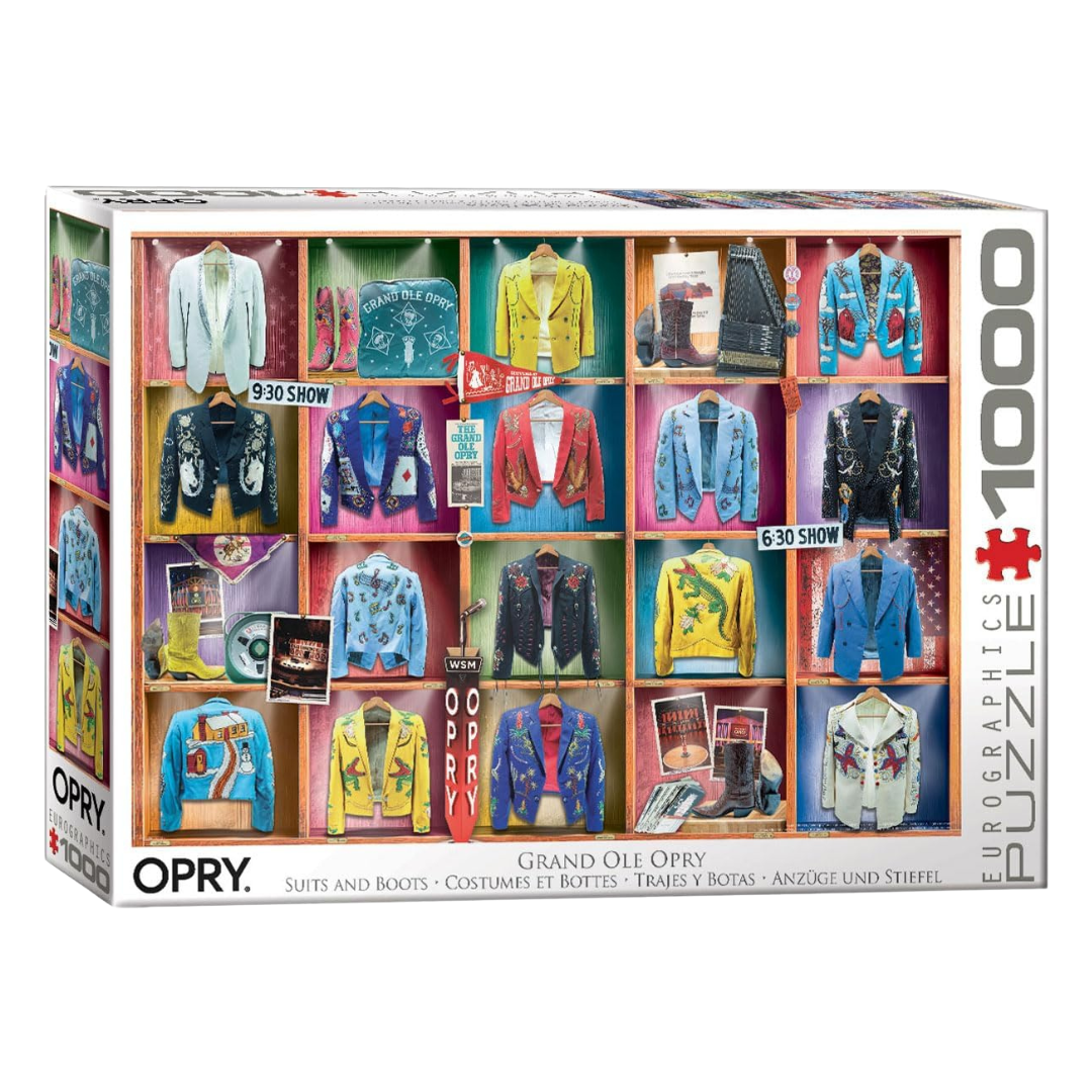Puzzle box featuring images of suits and boots with Grand Ole Opry branding.