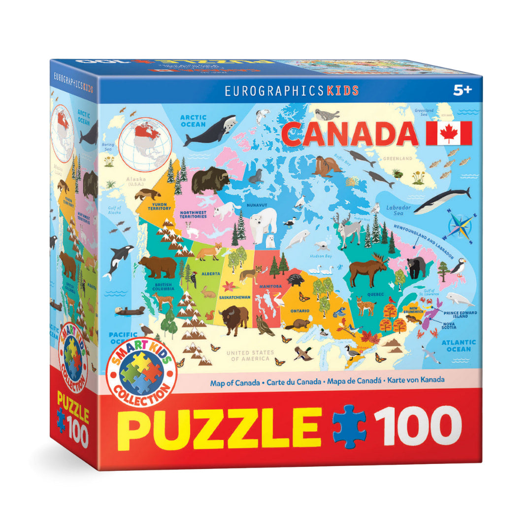Eurographics - Illustrated Map Of Canada 100 Piece Puzzle - The Puzzle Nerds