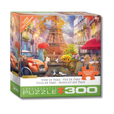 Eurographics puzzle box with a scenic view of Paris featuring the Eiffel Tower.
