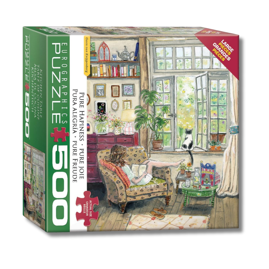 Puzzle box with a living room scene and Eurographics branding
