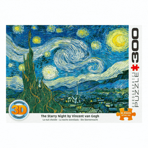 Eurographics - The Starry Night by Vincent van Gogh 300 Piece 3D Lenticular Puzzles - The Puzzle Nerds